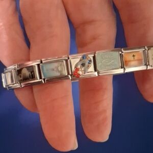 Silver Religious Charm Bracelet